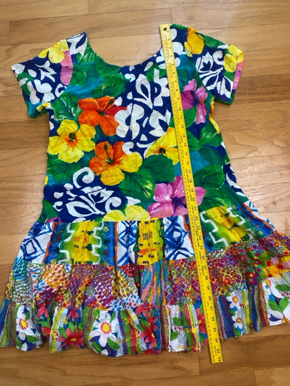 JAMS WORLD Hattie Dress Biscus Floral Print Watercolors W329-2A Size Large - Picture 7 of 8